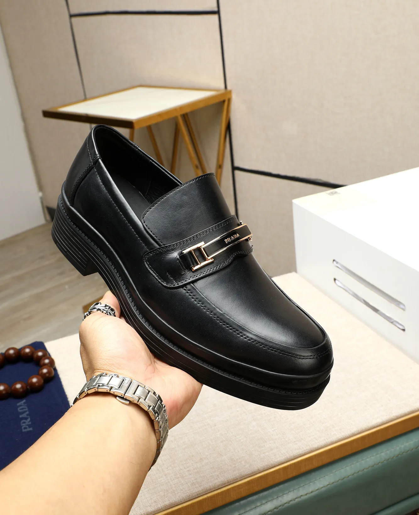 Men's men's shoes 💰540 (water-dyed cow leather) 📛📛PRADA high-end counter's latest formal business leather shoes 👔original and highest quality! Imported from Italy 🇮🇹 first-layer calfskin fabric ➕ cowhide lining Original outsole Formal size: 38➖44 (45 customized)